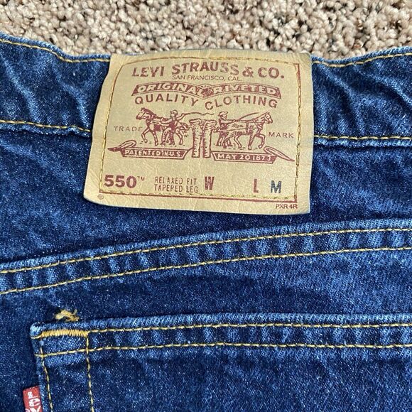 Vintage 1996 Levi’s 550 Relaxed Fit Tapered Leg Jean Dark Wash 15 Med - Picture 4 of 9